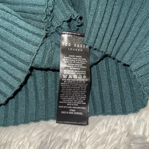 NWOT Ted Baker London Gorgel Rib Long Sleeve Midi Sweater Dress sz TB 5 US 12 - Picture 5 of 6